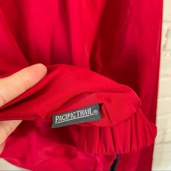 Pacific Trail Red Jacket Hoodie Sz Large Seattle Zip Up Windbreaker Coat Vintage - Picture 11 of 14
